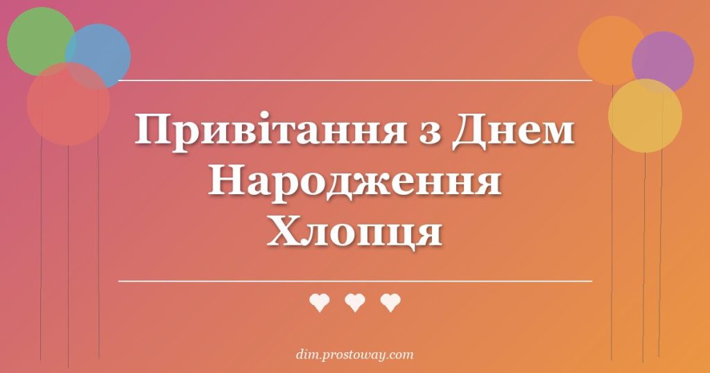 Привітання з Днем Народження Хлопця